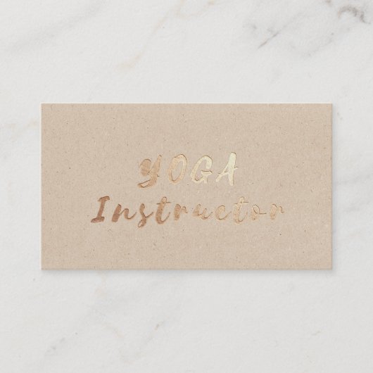 金モダン箔ヨガインストラクタータイポグラフィクラフト 名刺 (正面)