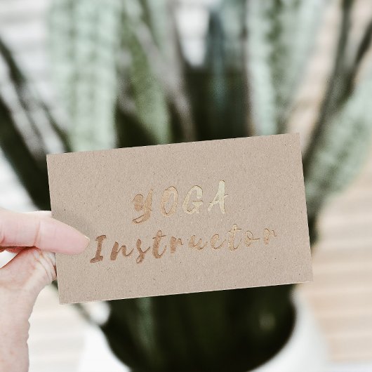 金モダン箔ヨガインストラクタータイポグラフィクラフト 名刺