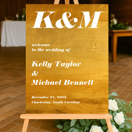 金モダン箔ルックウィンターウェルカム アクリルサイン