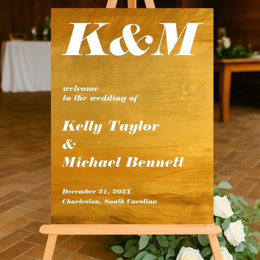 金モダン箔ルックウィンターウェルカム アクリルサイン