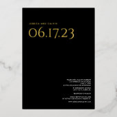 金モダン箔文字結婚式招待状 箔招待状 (正面)