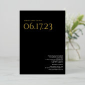 金モダン箔文字結婚式招待状 箔招待状 (立ち正面)