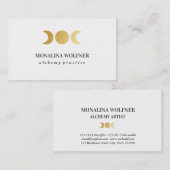 金モダン箔月相エレガントシンプルフェイク 名刺 (正面/裏面)