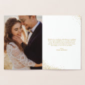 金モダン箔紙吹雪ドット結婚の感謝 箔カード (内部)