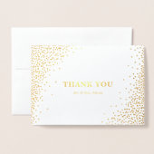 金モダン箔紙吹雪ドット結婚の感謝I 箔カード (封筒付き正面)