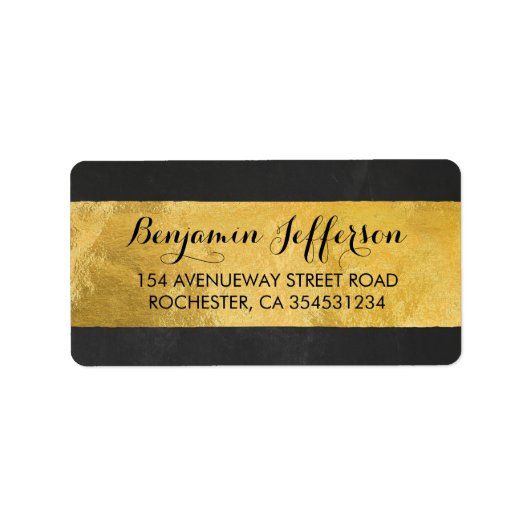 金モダン箔結婚 ラベル (正面)