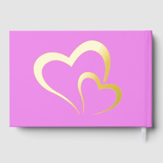 金モダン箔誕生日オンピンクモノグラムスモール ゲストブック (裏面)