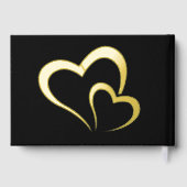 金モダン箔誕生日オンブラックモノグラムスモール ゲストブック (裏面)