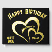 金モダン箔誕生日オンブラックRecモノグラム | ゲストブック (正面)