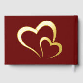 金モダン箔誕生日オンマルーンモノグラムスモール ゲストブック (裏面)