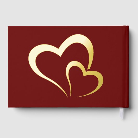 金モダン箔誕生日オンマルーンモノグラムスモール ゲストブック (裏面)