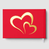 金モダン箔誕生日オンレッドモノグラムスモール ゲストブック (裏面)