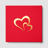 金モダン箔誕生日オンレッド – モノグラム | ゲストブック (裏面)