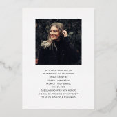 金モダン箔2写真卒業発表 箔招待状 (裏面)