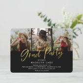 金モダン箔4枚の写真卒業 招待状 (スタンド正面)