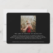 金モダン箔4枚の写真卒業 招待状 (裏面)