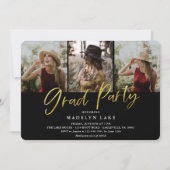 金モダン箔4枚の写真卒業 招待状 (正面)