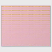 金モダン色ピンク光沢のある金ゴールドストライプギフト ラッピングペーパー (フラット)