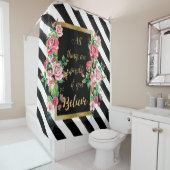 金モダン色引用文 シャワーカーテン (インサイチュ)