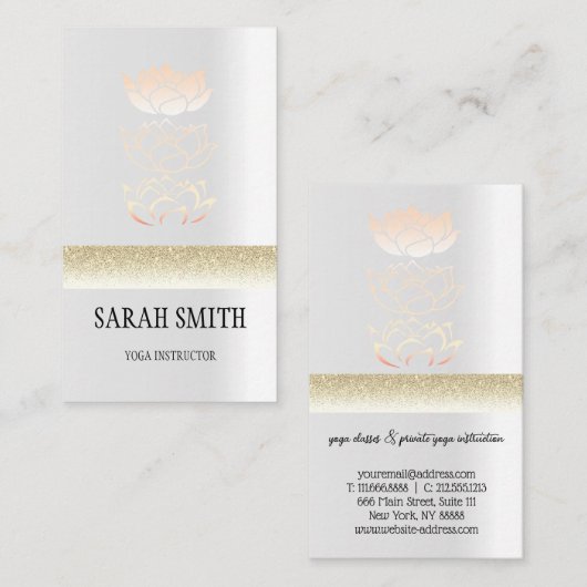 金モダン蓮 名刺 (正面/裏面)