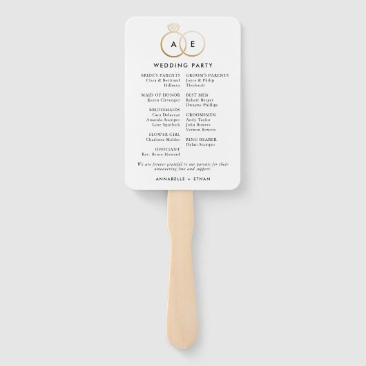 金モダン金の結婚リングや輪式 ハンドファン (裏面)