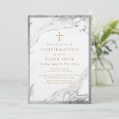 金モダン金フェイク銀大理石確認書 招待状 (スタンド正面)