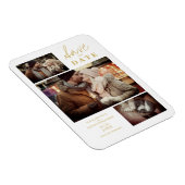 金モダン金効果3カスタム写真結婚の マグネット (右側)