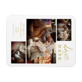 金モダン金効果3カスタム写真結婚の マグネット (横)