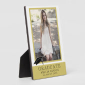 金モダン金卒業生写真 フォトプラーク (側面)