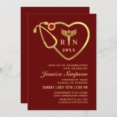 金モダン金看護学校卒業会 招待状 (正面/裏面)