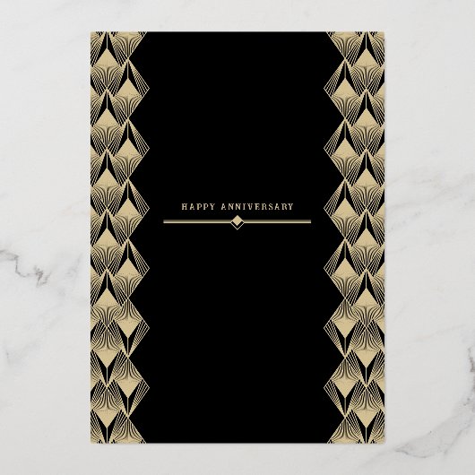 金モダン金50周年記念レトロお祝い 箔招待状 (裏面)