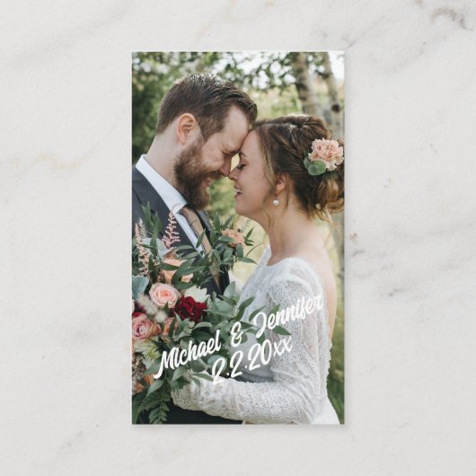 金モダン額の写真rsvp結婚のシックqrコード エンクロージャーカード (裏面)