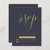 金モダン額文字で日付カードを保存 案内ポストカード (正面/裏面)