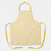 金モダン黄白格子柄 エプロン (正面)