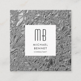 金モノグラムの属銀 スクエア名刺