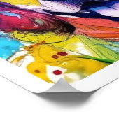 金ユニーク金カラフルレトリバーのスプラッシュアート ポスター (角)