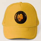 金ライオンの頭部のロゴのトラック運転手の帽子 キャップ (正面)