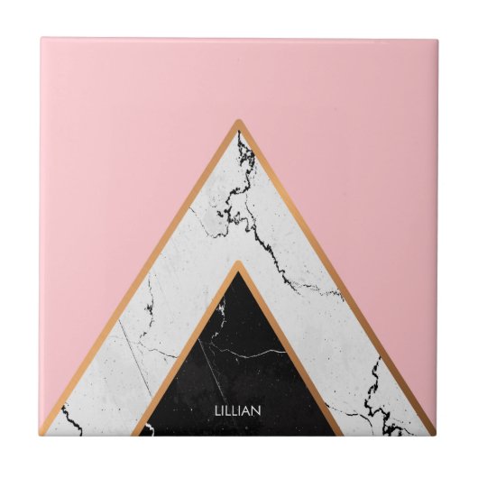 金ラインとの大理石の質 タイル (正面)