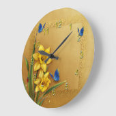 金ラッパスイセン ラージ壁時計 (傾斜)