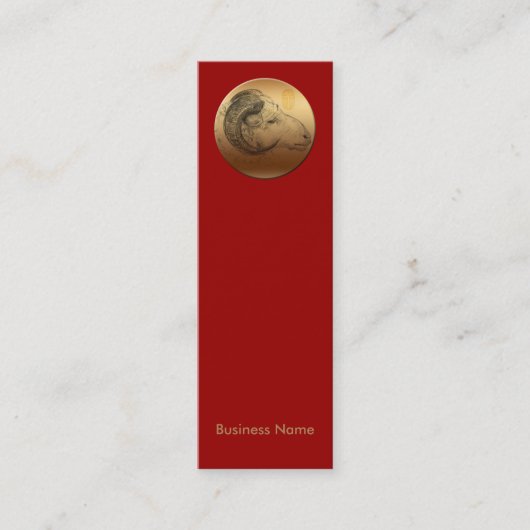 金ラムの旧正月の(占星術の)十二宮図Bカード スキニー名刺 (正面)