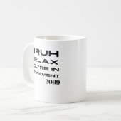 金リラックス金おもしろい金 コーヒーマグカップ (正面左)