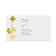 金レトロの花のバラのプロフィールカードモダン