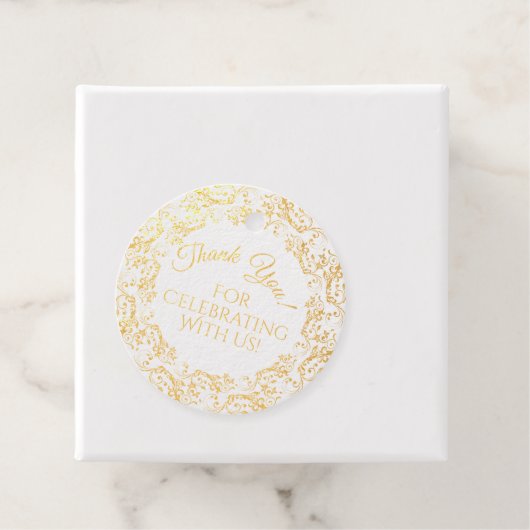 金レースのよう箔フローラフィリ結婚グリー フェイバータグ (箱)