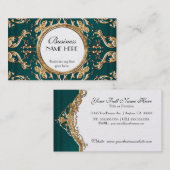 金レースのサテンの一見のフォーマルでエレガントなビジネス 名刺 (正面/裏面)