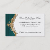 金レースのサテンの一見のフォーマルでエレガントなビジネス 名刺 (裏面)