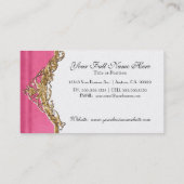 金レースのサテンの一見のフォーマルでエレガントなビジネス 名刺 (裏面)