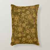 金ヴィンテージの花柄パターン アクセントクッション (正面(垂直))