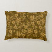 金ヴィンテージの花柄パターン アクセントクッション (裏面)