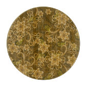 金ヴィンテージの花柄パターン カッティングボード (正面)