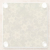 金ヴィンテージの花柄パターン ガラスコースター (裏面)